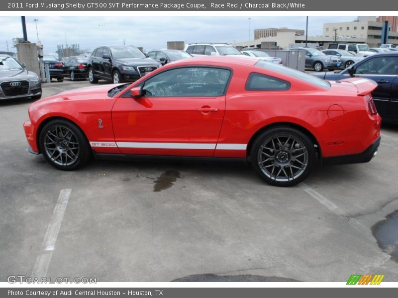 Race Red / Charcoal Black/White 2011 Ford Mustang Shelby GT500 SVT Performance Package Coupe