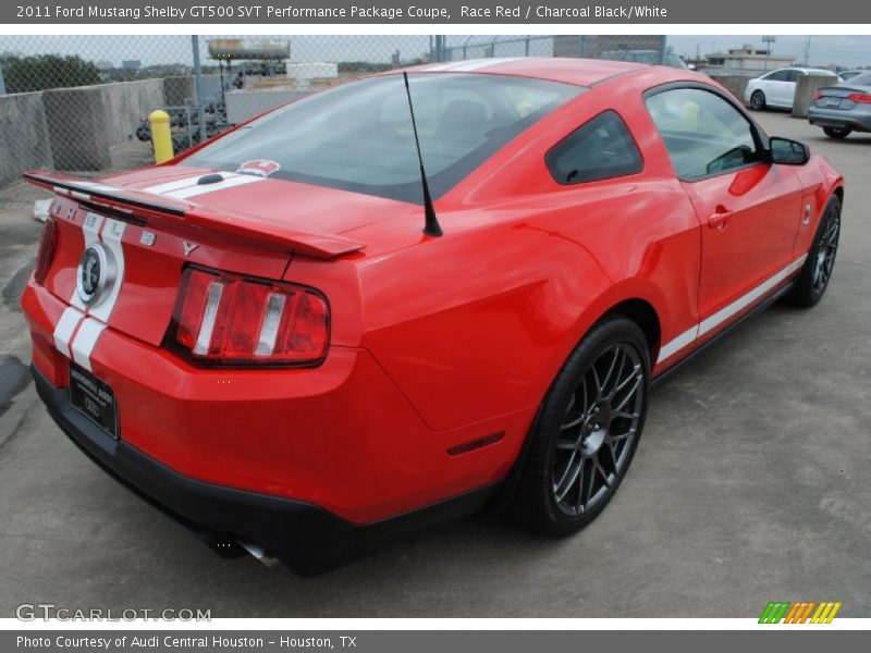 Race Red / Charcoal Black/White 2011 Ford Mustang Shelby GT500 SVT Performance Package Coupe