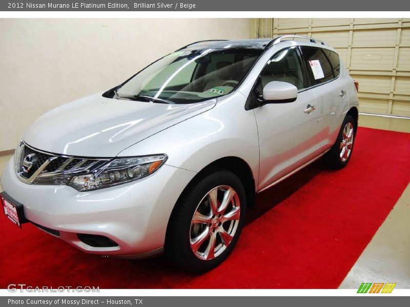 Brilliant Silver / Beige 2012 Nissan Murano LE Platinum Edition