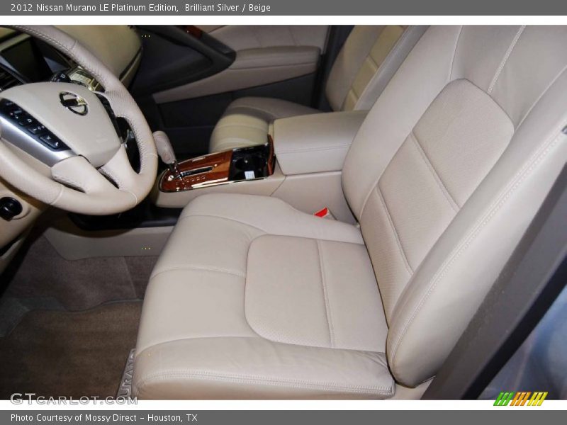Front Seat of 2012 Murano LE Platinum Edition