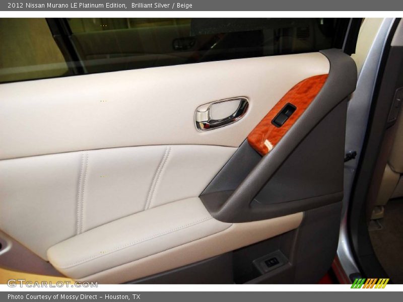 Brilliant Silver / Beige 2012 Nissan Murano LE Platinum Edition