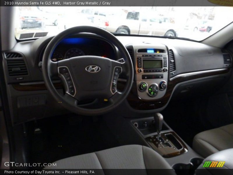 Harbor Gray Metallic / Gray 2010 Hyundai Santa Fe GLS 4WD