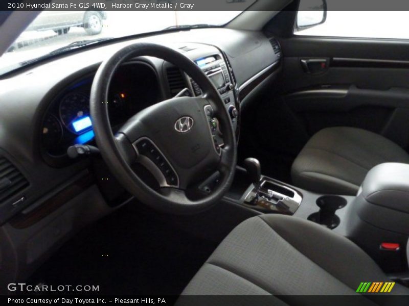 Harbor Gray Metallic / Gray 2010 Hyundai Santa Fe GLS 4WD