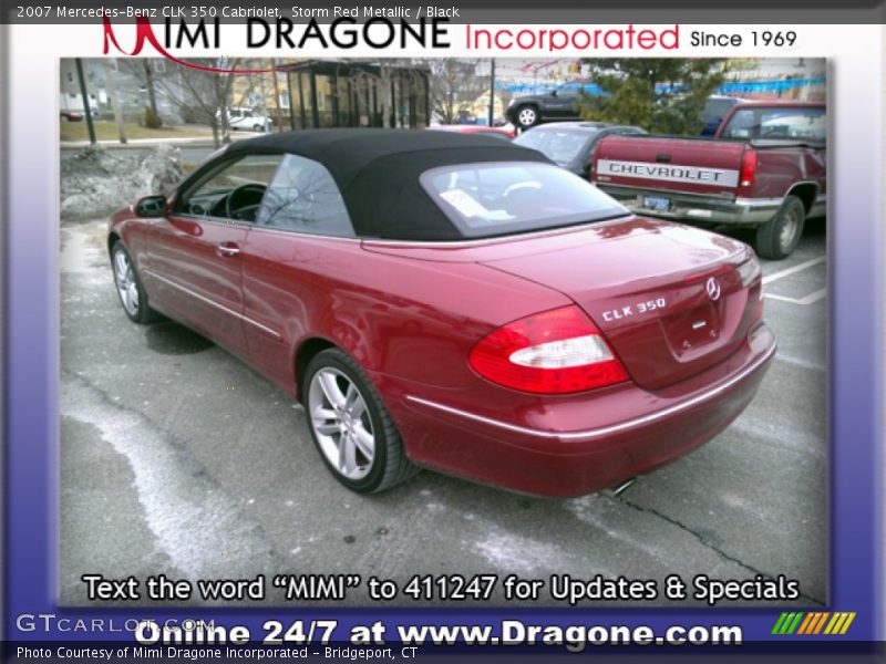 Storm Red Metallic / Black 2007 Mercedes-Benz CLK 350 Cabriolet