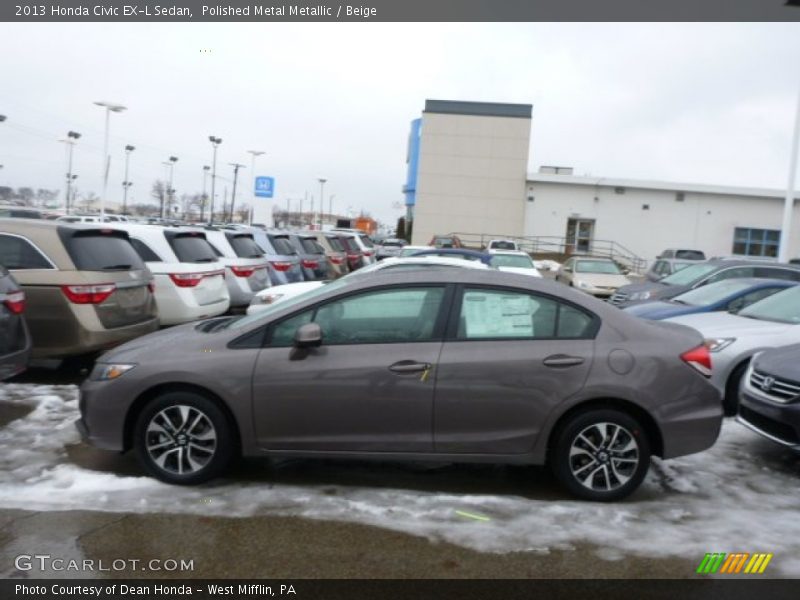 Polished Metal Metallic / Beige 2013 Honda Civic EX-L Sedan