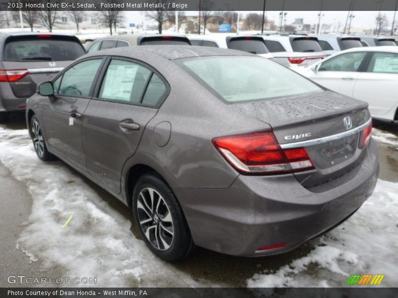Polished Metal Metallic / Beige 2013 Honda Civic EX-L Sedan