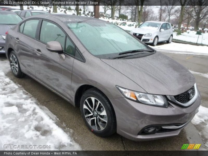 Polished Metal Metallic / Beige 2013 Honda Civic EX-L Sedan