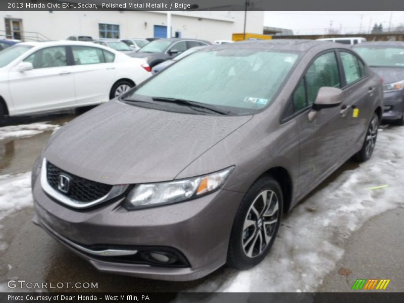 Polished Metal Metallic / Beige 2013 Honda Civic EX-L Sedan