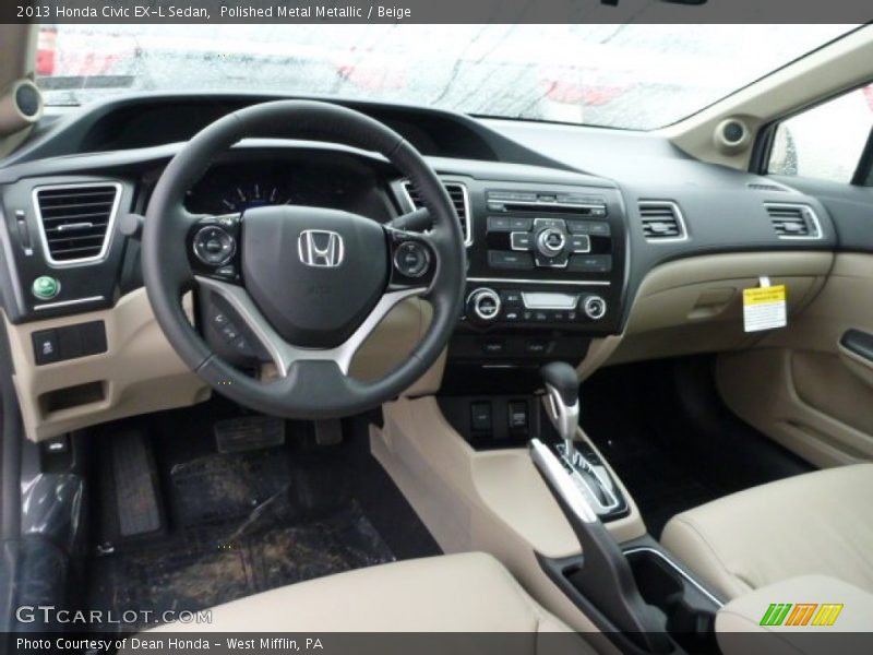 Polished Metal Metallic / Beige 2013 Honda Civic EX-L Sedan