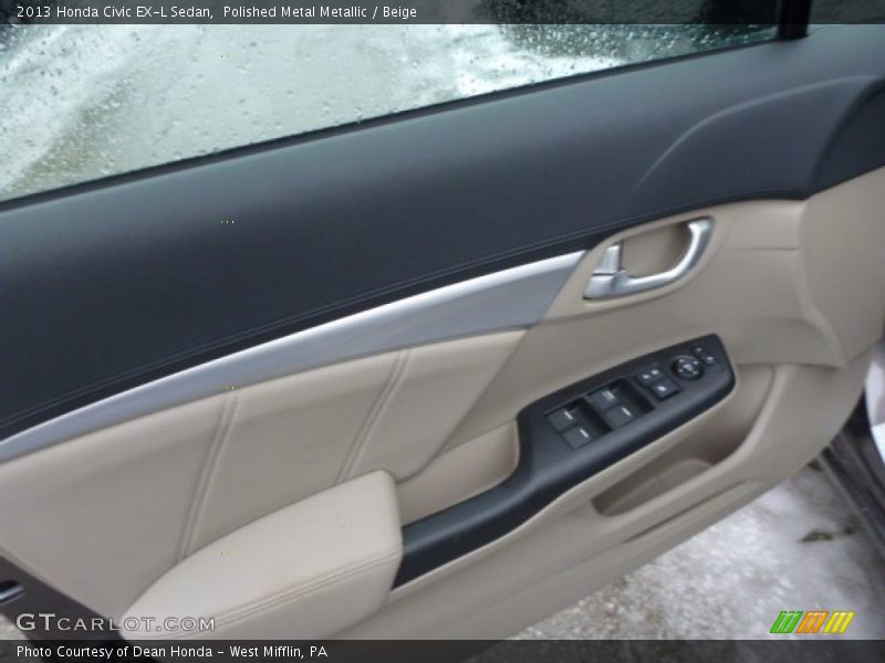 Polished Metal Metallic / Beige 2013 Honda Civic EX-L Sedan