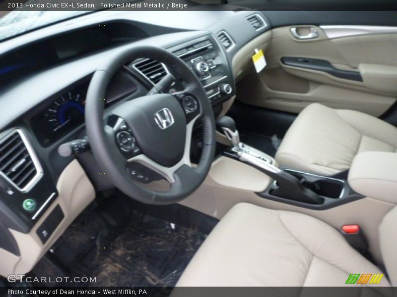 Polished Metal Metallic / Beige 2013 Honda Civic EX-L Sedan