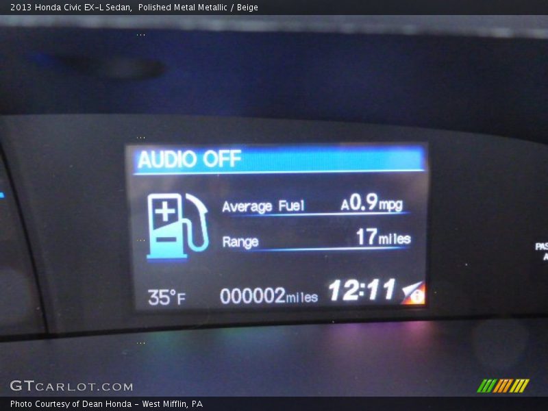 Polished Metal Metallic / Beige 2013 Honda Civic EX-L Sedan