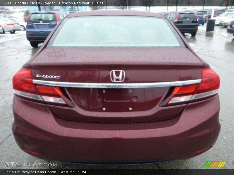 Crimson Red Pearl / Beige 2013 Honda Civic EX-L Sedan