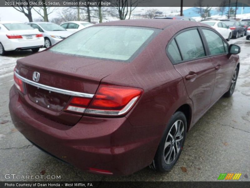Crimson Red Pearl / Beige 2013 Honda Civic EX-L Sedan