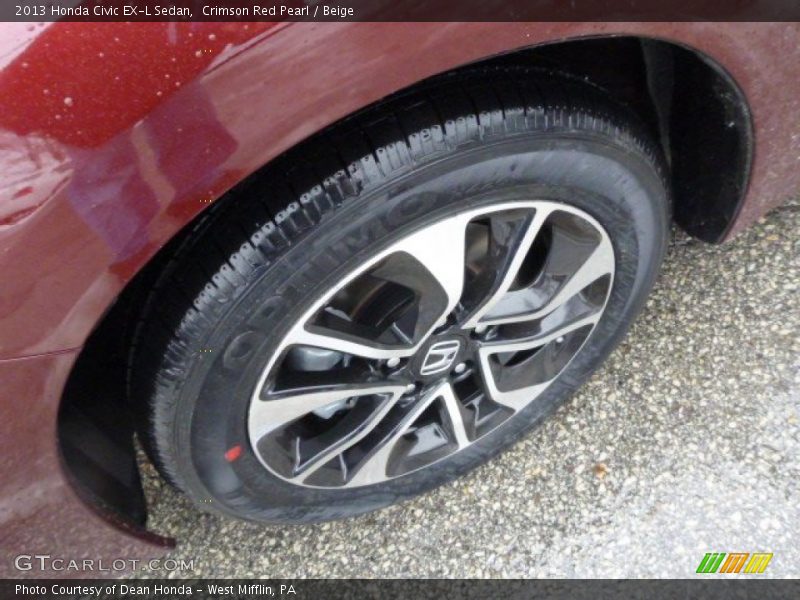 Crimson Red Pearl / Beige 2013 Honda Civic EX-L Sedan