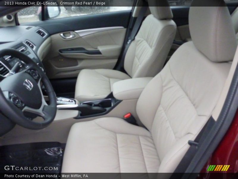 Crimson Red Pearl / Beige 2013 Honda Civic EX-L Sedan