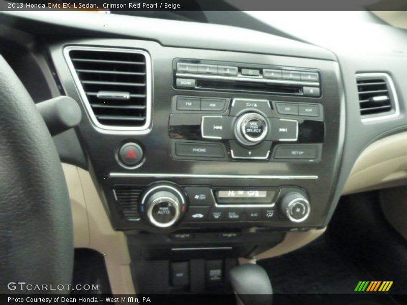 Crimson Red Pearl / Beige 2013 Honda Civic EX-L Sedan