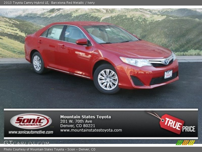 Barcelona Red Metallic / Ivory 2013 Toyota Camry Hybrid LE