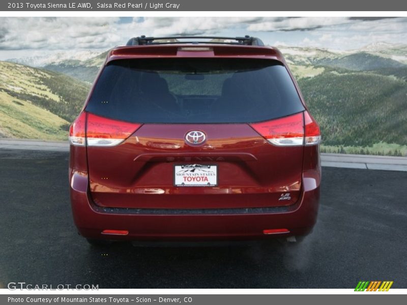 Salsa Red Pearl / Light Gray 2013 Toyota Sienna LE AWD