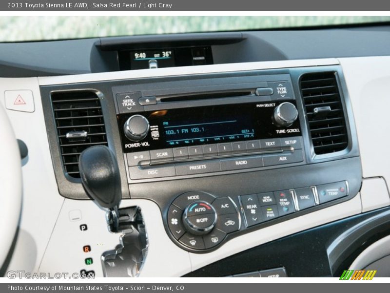 Controls of 2013 Sienna LE AWD