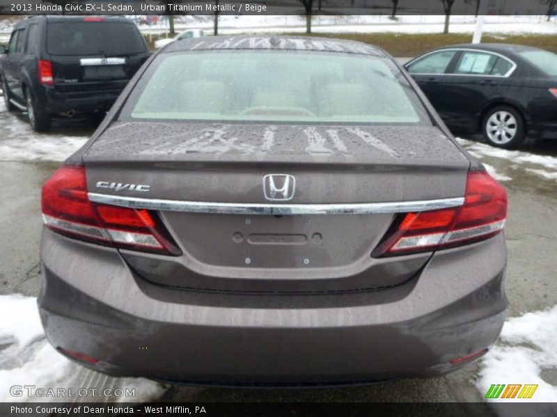 Urban Titanium Metallic / Beige 2013 Honda Civic EX-L Sedan