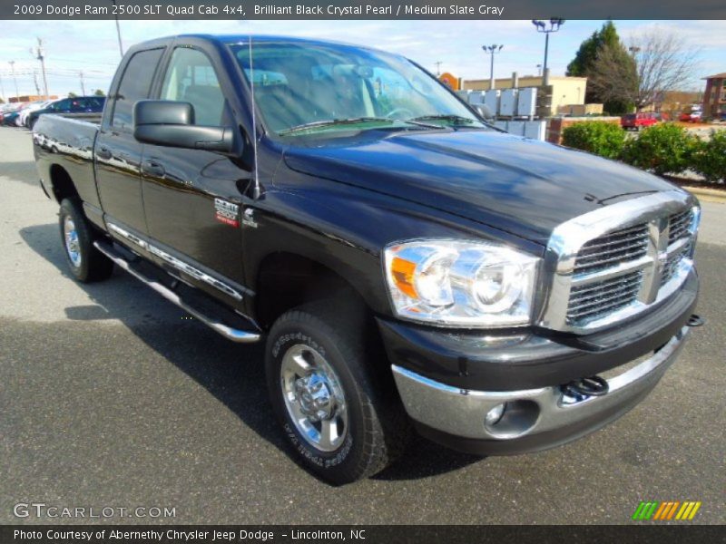 Brilliant Black Crystal Pearl / Medium Slate Gray 2009 Dodge Ram 2500 SLT Quad Cab 4x4