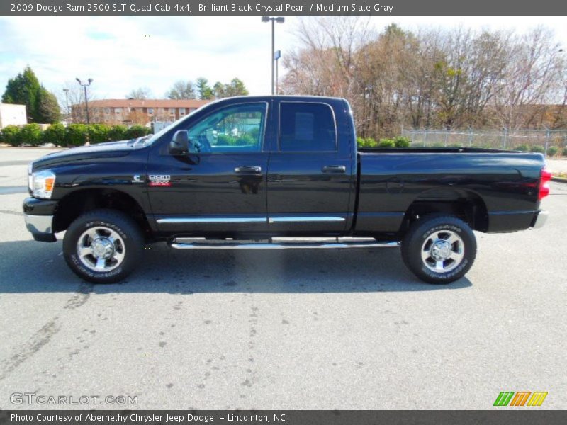 Brilliant Black Crystal Pearl / Medium Slate Gray 2009 Dodge Ram 2500 SLT Quad Cab 4x4