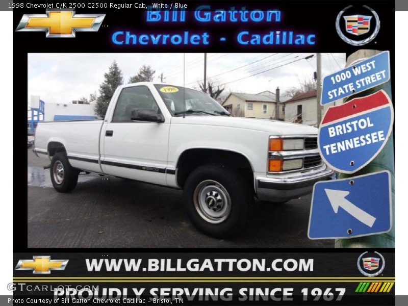 White / Blue 1998 Chevrolet C/K 2500 C2500 Regular Cab