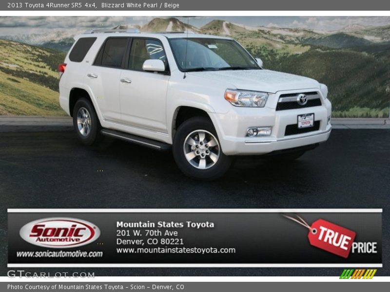 Blizzard White Pearl / Beige 2013 Toyota 4Runner SR5 4x4