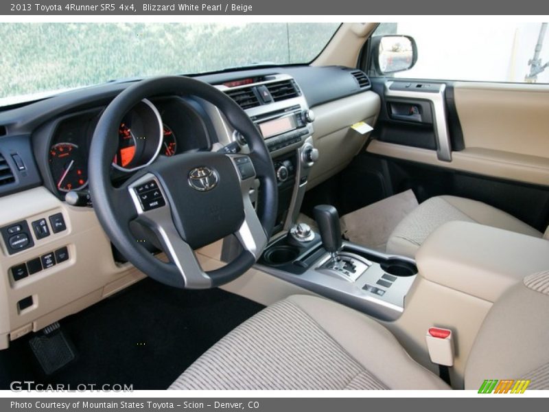 Blizzard White Pearl / Beige 2013 Toyota 4Runner SR5 4x4