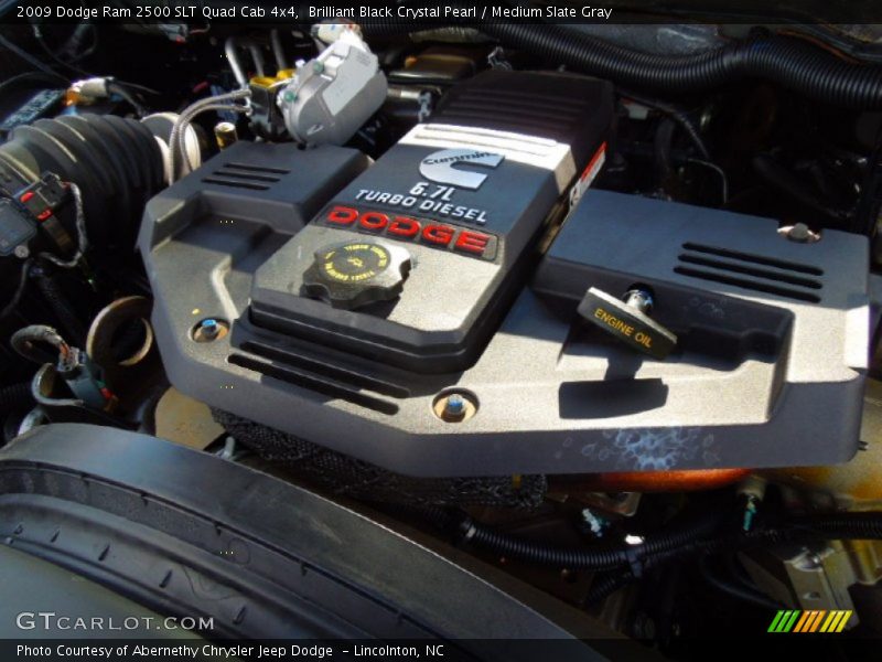 Brilliant Black Crystal Pearl / Medium Slate Gray 2009 Dodge Ram 2500 SLT Quad Cab 4x4