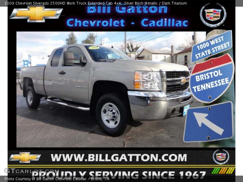 Silver Birch Metallic / Dark Titanium 2009 Chevrolet Silverado 2500HD Work Truck Extended Cab 4x4