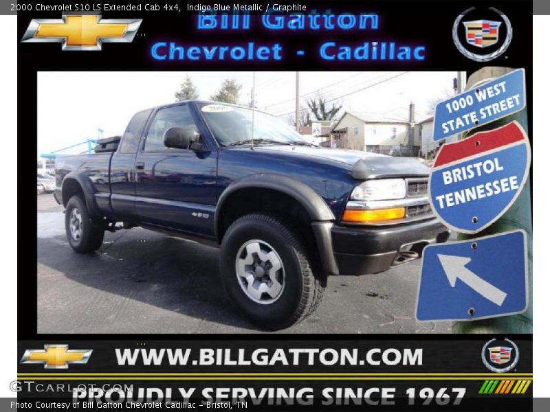 Indigo Blue Metallic / Graphite 2000 Chevrolet S10 LS Extended Cab 4x4