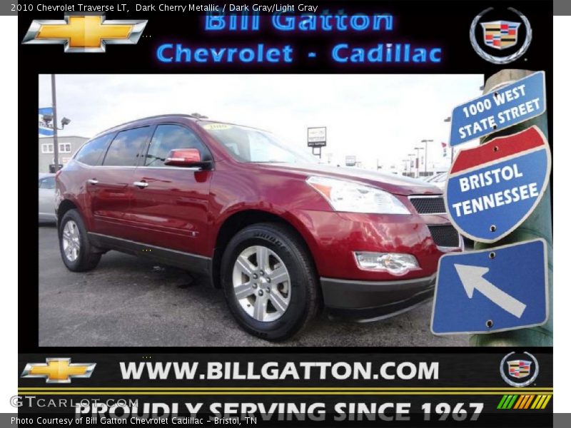 Dark Cherry Metallic / Dark Gray/Light Gray 2010 Chevrolet Traverse LT