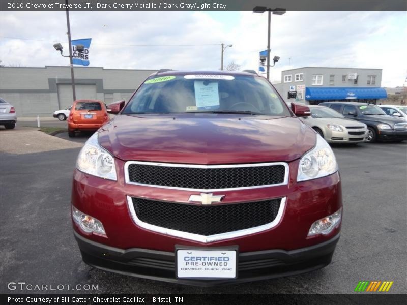 Dark Cherry Metallic / Dark Gray/Light Gray 2010 Chevrolet Traverse LT