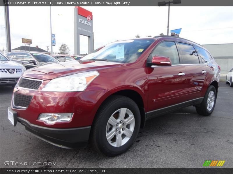 Dark Cherry Metallic / Dark Gray/Light Gray 2010 Chevrolet Traverse LT