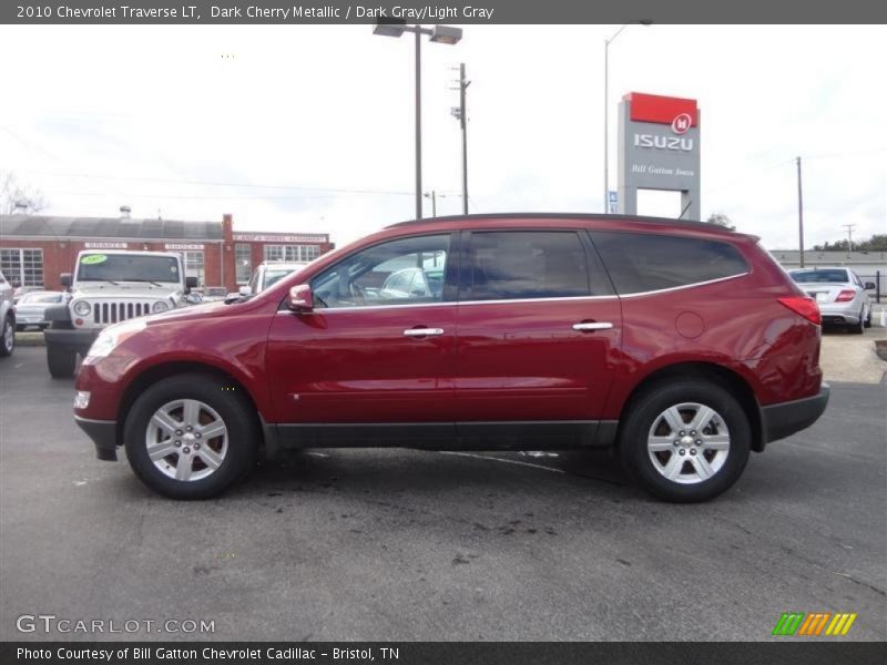 Dark Cherry Metallic / Dark Gray/Light Gray 2010 Chevrolet Traverse LT