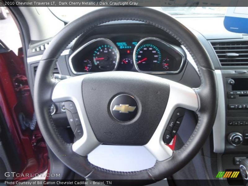 Dark Cherry Metallic / Dark Gray/Light Gray 2010 Chevrolet Traverse LT