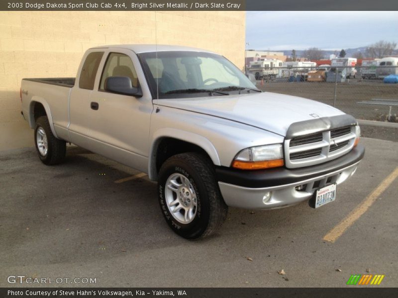 Bright Silver Metallic / Dark Slate Gray 2003 Dodge Dakota Sport Club Cab 4x4