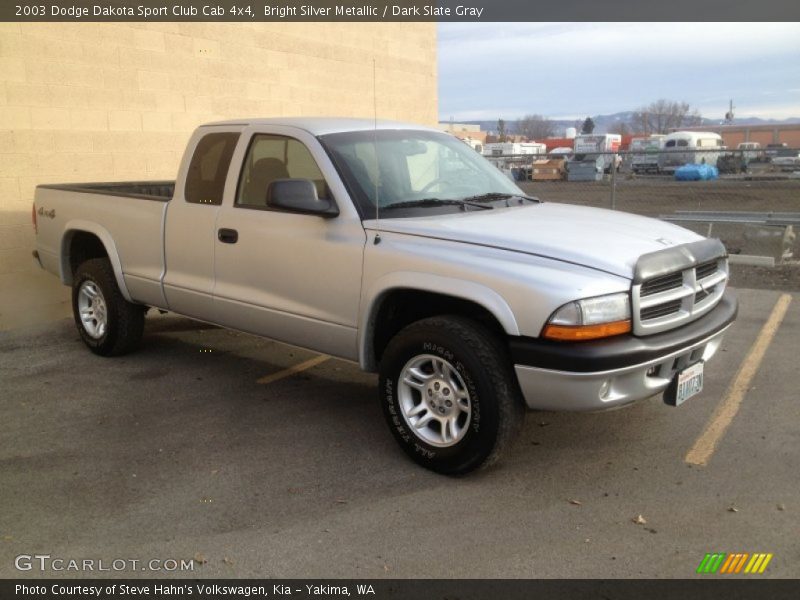 Bright Silver Metallic / Dark Slate Gray 2003 Dodge Dakota Sport Club Cab 4x4