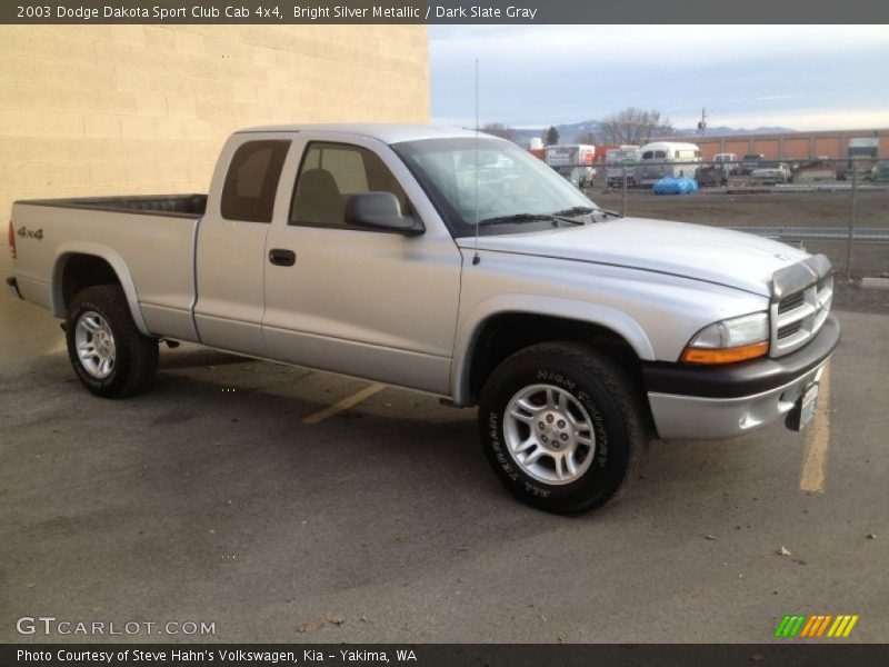 Bright Silver Metallic / Dark Slate Gray 2003 Dodge Dakota Sport Club Cab 4x4