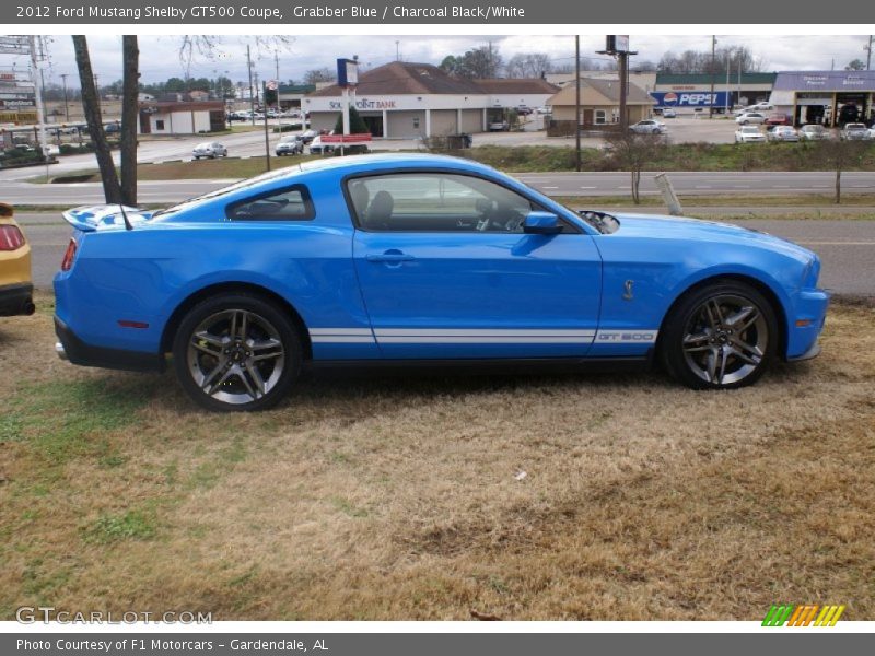 Grabber Blue / Charcoal Black/White 2012 Ford Mustang Shelby GT500 Coupe