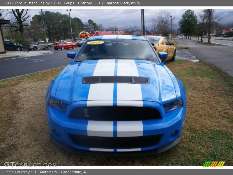 Grabber Blue / Charcoal Black/White 2012 Ford Mustang Shelby GT500 Coupe