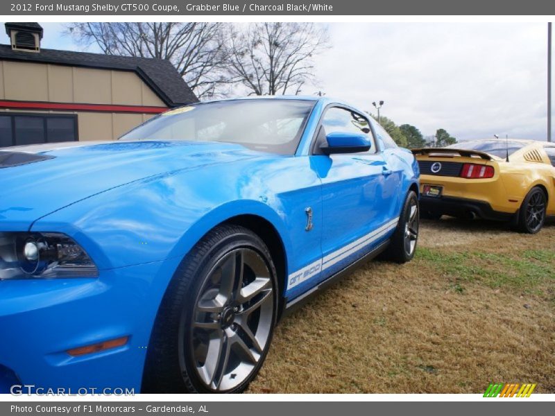 Grabber Blue / Charcoal Black/White 2012 Ford Mustang Shelby GT500 Coupe