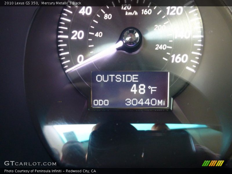 Mercury Metallic / Black 2010 Lexus GS 350