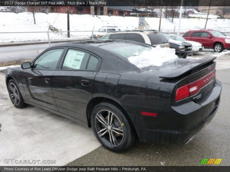 Pitch Black / Black/Red 2013 Dodge Charger SXT Plus AWD
