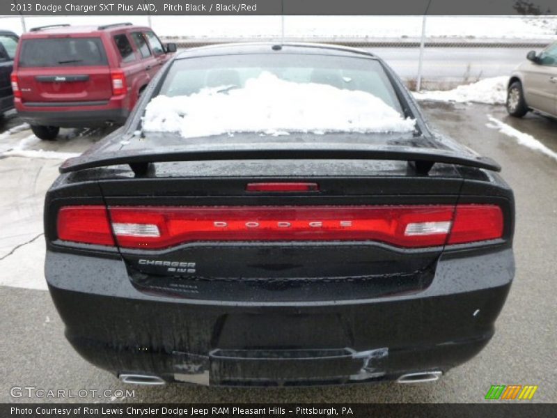 Pitch Black / Black/Red 2013 Dodge Charger SXT Plus AWD