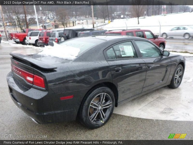 Pitch Black / Black/Red 2013 Dodge Charger SXT Plus AWD