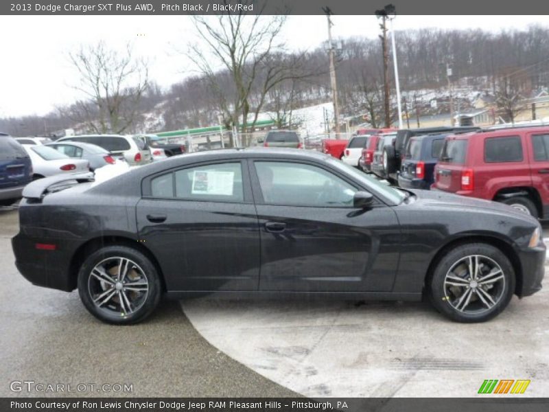 Pitch Black / Black/Red 2013 Dodge Charger SXT Plus AWD