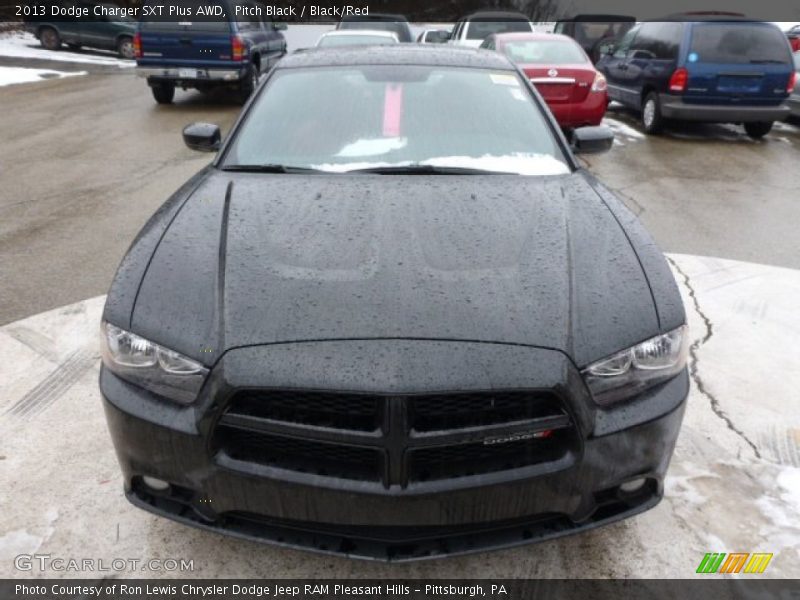 Pitch Black / Black/Red 2013 Dodge Charger SXT Plus AWD